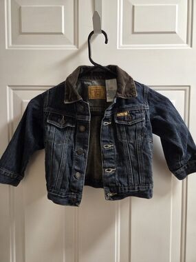 Levi's Kids Dark Blue Denim Jacket with Brown Collar